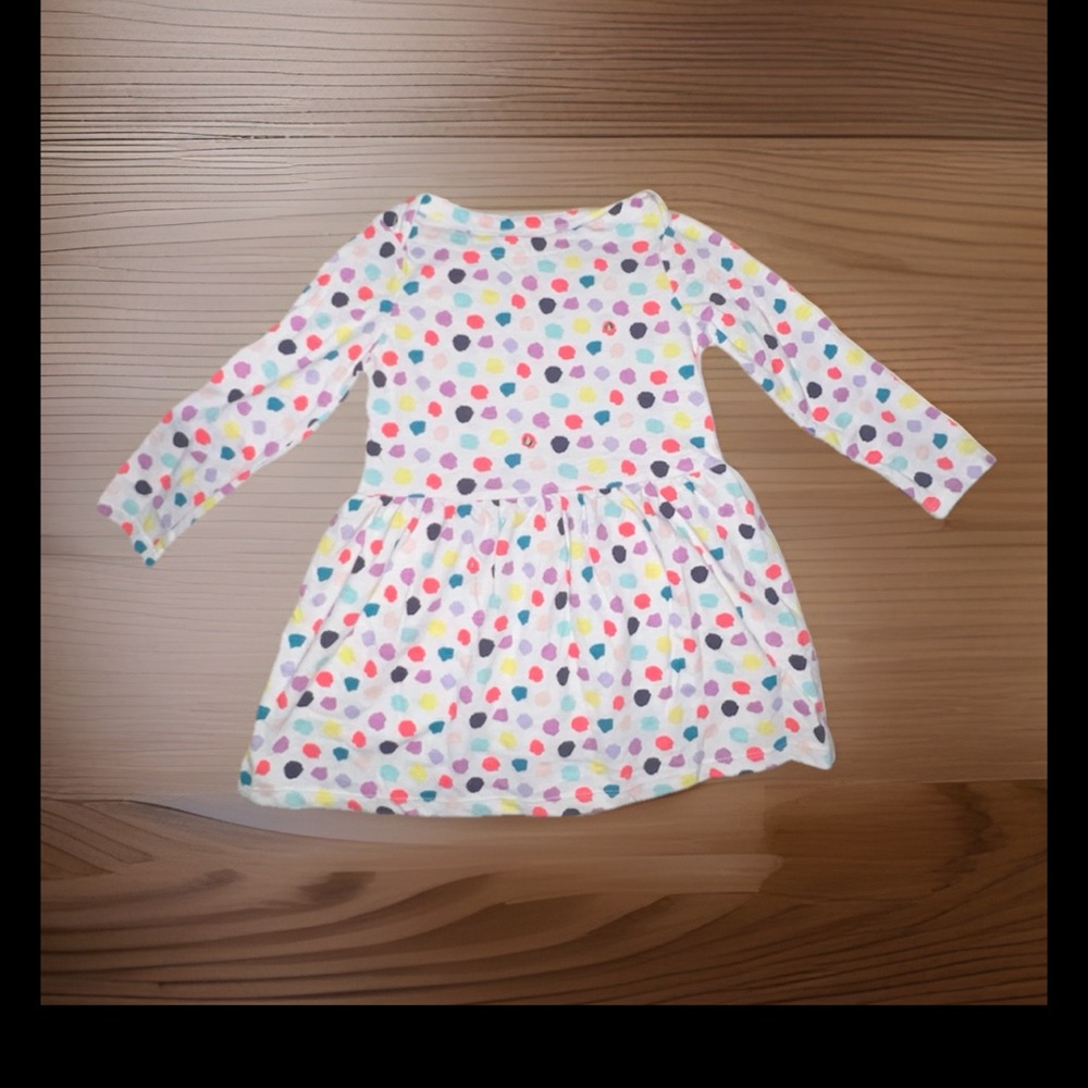 Cat&Jack Girls 4T Polka Dot Long Sleeve Dress - Multicolor